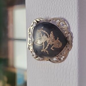Signed Siam sterling brooch